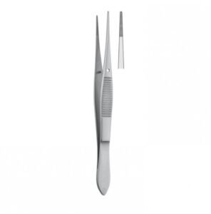 Forceps dissecting Iris serrated straight 100mm — Surgery dental instrument by Falcon Medical