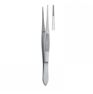 Forceps dissecting Iris serrated straight 100mm