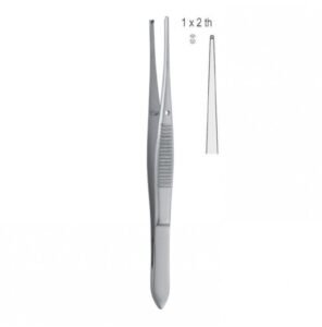 Forceps tissue Iris 1x2th straight 100mm — Surgery dental instrument by Falcon Medical