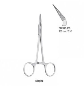 Forceps splinter Stieglitz curved 135mm — Surgery dental instrument by Falcon Medical