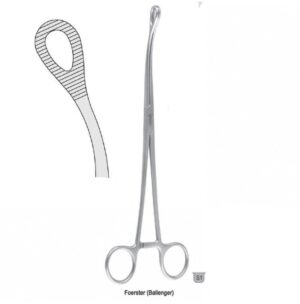 Forceps sponge Foerster (Ballenger) serrated curved 250mm