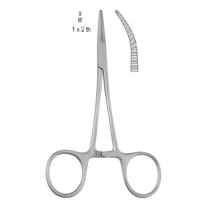 Forceps artery Halsted Mosquito 1x2th curved 125mm — Surgery dental instrument by Falcon Medical