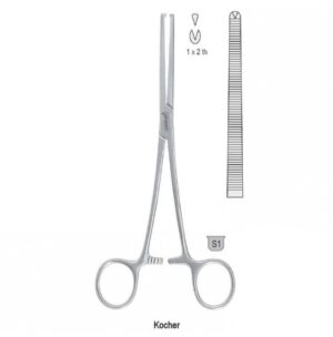 Forceps artery Kocher 1x2th straight 145mm