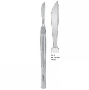 Scalpel stainless steel 45mm blade fig. 6 — Surgery dental instrument by Falcon Medical