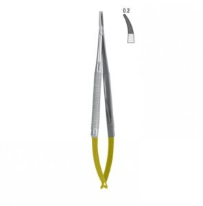 Falcon-Grip Micro needle holder curved 150mm TC — Micro Instruments dental instrument by Falcon Medical