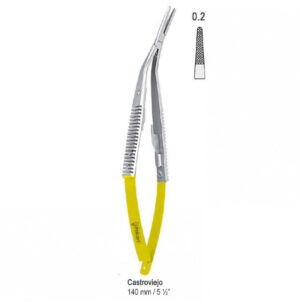 Falcon-Grip Needle holder Castroviejo angled 140mm TC