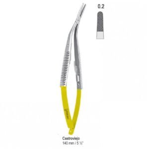 Falcon-Grip Needle holder Castroviejo angled 140mm TC — Surgery dental instrument by Falcon Medical