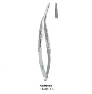 Needle holder Castroviejo angled 140mm — Surgery dental instrument by Falcon Medical