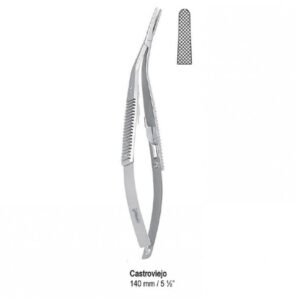 Needle holder Castroviejo angled 140mm — Surgery dental instrument by Falcon Medical
