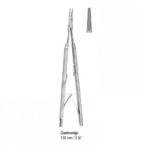 Needle holder Castroviejo straight round handles 130mm — Surgery dental instrument by Falcon Medical