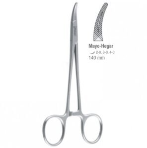 Needle holder Mayo-Hegar curved fine 140mm — Surgery dental instrument by Falcon Medical
