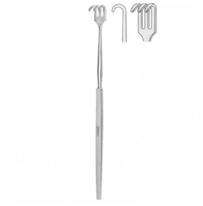 Retractor Falcon 3-prong blunt 160mm — Surgery dental instrument by Falcon Medical