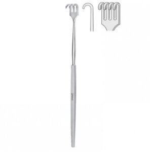 Retractor Falcon 4-prong blunt 160mm — Surgery dental instrument by Falcon Medical