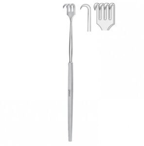Retractor Falcon 4-prong sharp 160mm — Surgery dental instrument by Falcon Medical