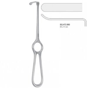 Retractor Kocher-Langenbeck upward 55x11mm, 215mm — Surgery dental instrument by Falcon Medical