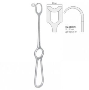 Retractor Middeldorpf 20x22mm, 220mm — Surgery dental instrument by Falcon Medical