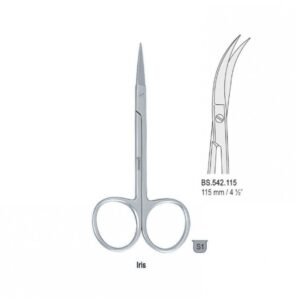 Scissors Iris side curved 115mm — Surgery dental instrument by Falcon Medical