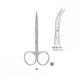 Scissors Iris side curved 115mm