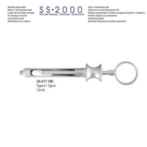 SS-2000 Syringe self and manual aspirating type A 1.8ml. metric