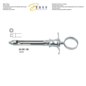 Brass Series Syringe manual aspirating P-Ject 1.8ml. metric