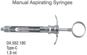 Brass Series Syringe manual aspirating type C 1.8ml. metric