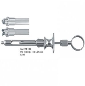 Brass=Series Syringe manual aspirating Trio folding 1.8ml. metric — Anesthesia dental instrument by Falcon Medical