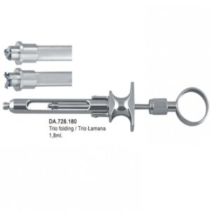 Brass=Series Syringe manual aspirating Trio folding 1.8ml. metric