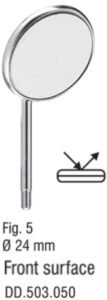 Mirrors front surface ø 24mm fig. 5 Chrome coated (pack of 12 pieces) — Diagnostic dental instrument by Falcon Medical