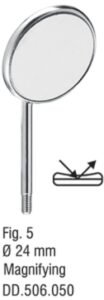 Mirrors magnifying ø 24mm fig. 5 (pack of 12 pieces) — Diagnostic dental instrument by Falcon Medical