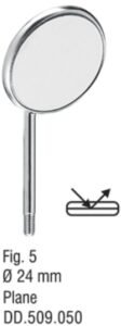 Mirrors plane ø 24mm fig. 5 (pack of 12 pieces) — Diagnostic dental instrument by Falcon Medical