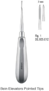 Elevator Bein Thumb-Grip handle 2mm fig. 1 — Extraction dental instrument by Falcon Medical