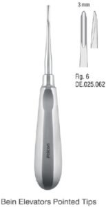 Elevator Bein Thumb-Grip handle 3mm fig.6 — Extraction dental instrument by Falcon Medical