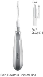 Elevator Bein Thumb-Grip handle 4mm fig.7 — Extraction dental instrument by Falcon Medical