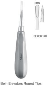 Elevator Bein Thumb-Grip handle straight 4mm — Extraction dental instrument by Falcon Medical