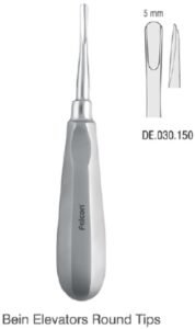 Elevator Bein Thumb-Grip handle straight 5mm — Extraction dental instrument by Falcon Medical