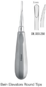 Elevator Bein Thumb-Grip handle curved 5mm — Extraction dental instrument by Falcon Medical