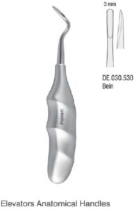 Elevator Bein Anatomical handle straight 3mm — Extraction dental instrument by Falcon Medical