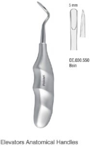 Elevator Bein Anatomical handle straight 5mm — Extraction dental instrument by Falcon Medical