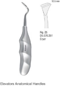 Elevator Cryer Anatomical handle left fig. 25 — Extraction dental instrument by Falcon Medical