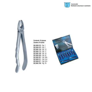 Extracting forceps with anatomical handle set of 10