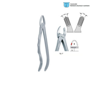 Extracting forceps with anatomical handle fig. 17