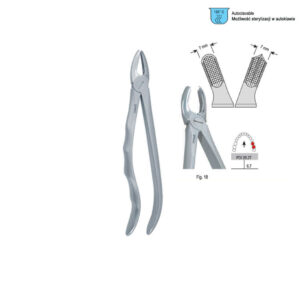 Extracting forceps with anatomical handle fig. 18