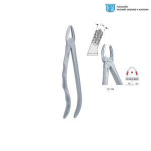 Extracting forceps with anatomical handle fig. 18A