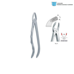 Extracting forceps with anatomical handle fig. 21