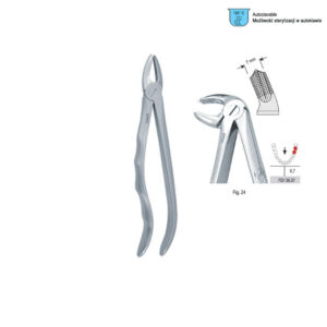 Extracting forceps with anatomical handle fig. 24