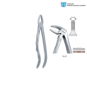 Extracting forceps with anatomical handle fig. 33
