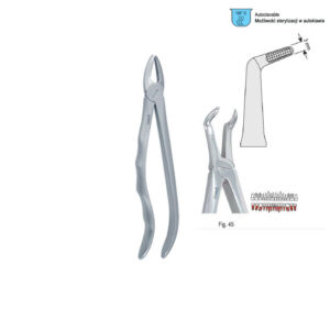 Extracting forceps with anatomical handle fig. 45