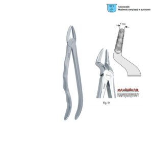 Extracting forceps with anatomical handle fig. 51