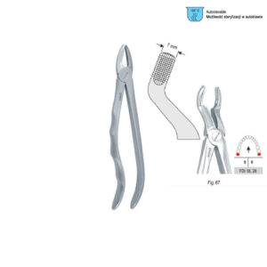 Extracting forceps with anatomical handle fig. 67