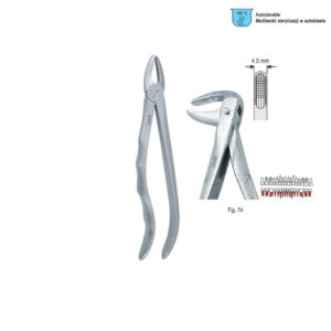 Extracting forceps with anatomical handle fig. 74